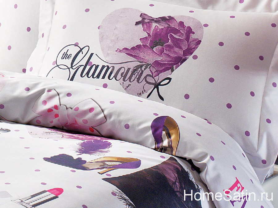 Glamour комплект постельного белья от Tivolyo Home 1.5 спальный, photo №2