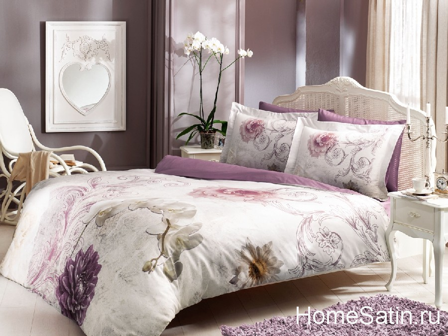 Lene комплект постельного белья от Tivolyo Home лиловый семейный, photo №1