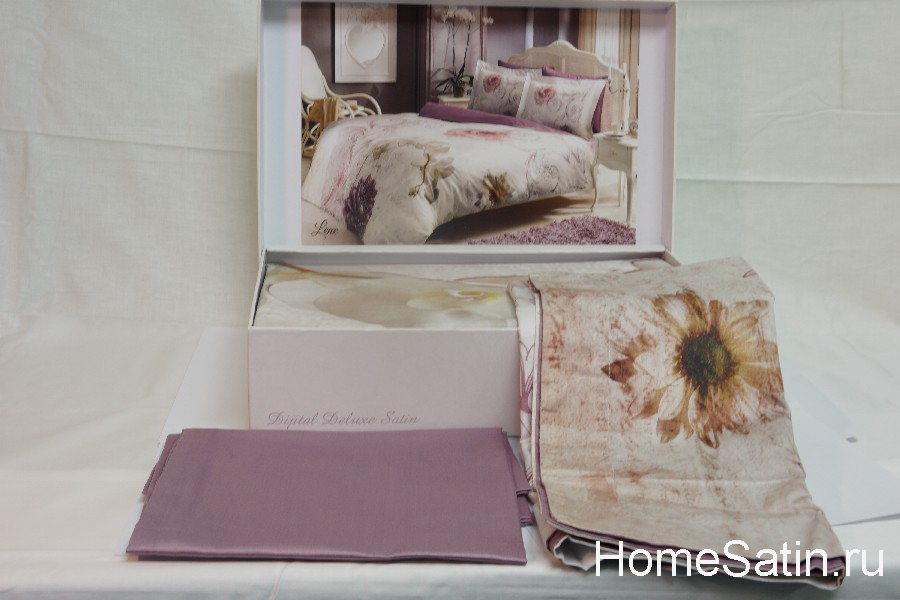 Lene комплект постельного белья от Tivolyo Home лиловый евро, photo №3