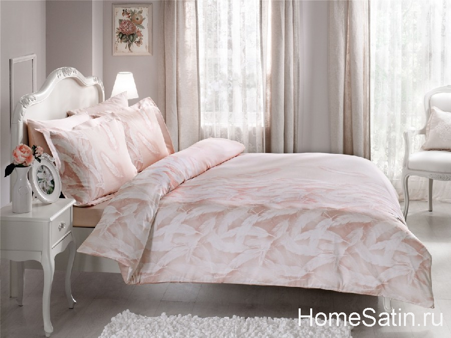 Verdino комплект постельного белья от Tivolyo Home розового цвета евро, photo №1
