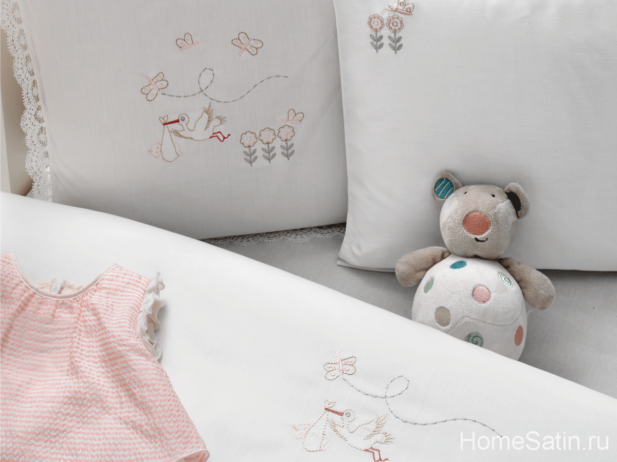 Stork комплект постельного белья от Tivolyo Home розовый детский, photo №4