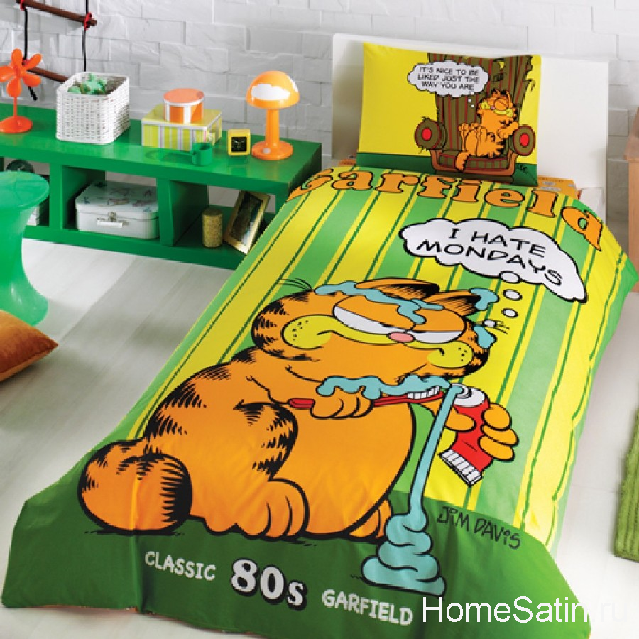 Garfield day комплект постельного белья для мальчика от TAC 1.5 спальный, photo №1