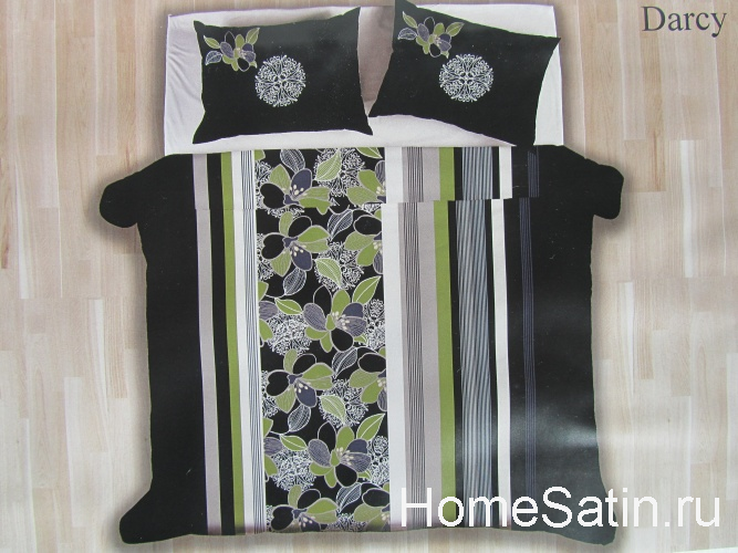 Darcy комплект постельного белья мако сатин от Home Harmony зеленый евро, photo №1