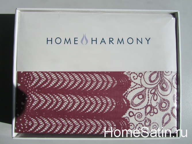 Granny комплект постельного белья мако сатин от Home Harmony бордовый 1.5 спальный, photo №3